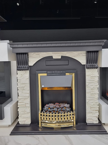 Биокамин Dimplex Luxemburg очаг Atherton сланец/темный дуб (каменный) (выставочный образец)_2