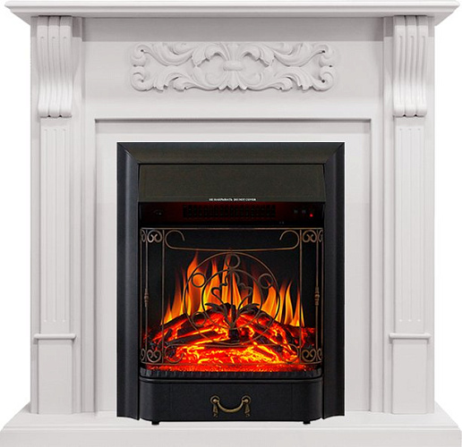 Royal Flame Venice с очагом Majestic FX Black фактурный белый_0