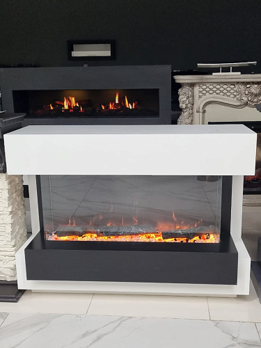 Каминокомплект Cube 36 - Белый с черным с очагом Astra 36 RF (выставочный образец)_7