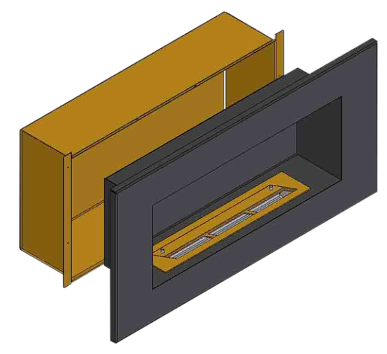 Теплоизоляционный корпус ZeFire для встраивания в мебель для очага 1500 мм_0